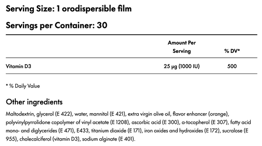 🦴 D3-ODFILM 1000 IU Dietary Supplement with Vitamin D 30 orodispersible films