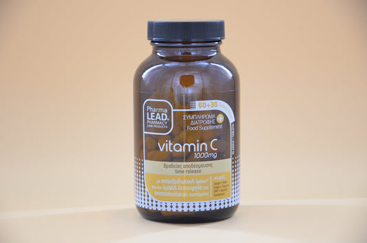 🍊 Vitamin C by Vitorgan,1000mg , 60+30 time release tablets🍊Antioxidant,Immunity & Circulation